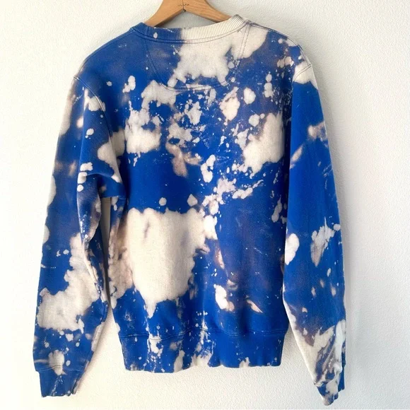 Champion DIY Upcycled Floral Appliqué Sweatshirt Handmade Wearable Art Size S - Picture 5 of 7